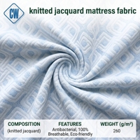 Tissu Jacquard Tricoté Teint en Fil 220 GSM Anti-statique et Anti-taches pour Matelas Rafraîchissant et Literie – Service Personnalisé