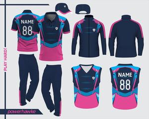 เสื้อเจอร์ซีย์กางเกงแบบเต็มตัวขายาวสำหรับเล่นคริกเก็ตพร้อมชื่อทีมปรับแต่งสีและโลโก้ได้ตามต้องการ - Product Image 2