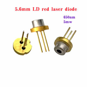 Diodo Láser Rojo LD de Grado Industrial de 5.6 mm con Brillo Uniforme PD, 3 Pines, 650 nm, 5 mW, 2.2 V - Product Image 2