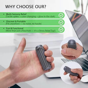 Porte-clés sensoriel tactile sans BPA, jouet anti-stress avec poignée à picots, outil portable pour soulager le stress au bureau - Product Image 3