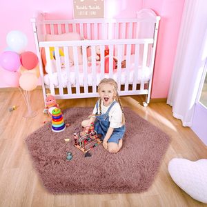 Alfombra Hexagonal Esponjosa para Habitación Infantil, Alfombra de Pelo Largo y Suave para Guardería, Alfombra de Peluche para Tienda de Princesas, para Dormitorio de Adolescentes - Product Image 4