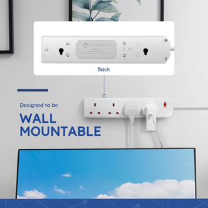 SIXWGH 13A 4-Gang Extension de bande d'alimentation électrique 1 mètre prise britannique prise 3 broches montage mural maison multi-prise secteur bande IEC - Product Image 5