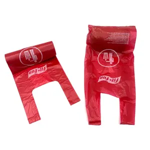 定制标志印花LDPE t恤购物袋带背心载体塑料袋塑料食品袋批发越南供应商