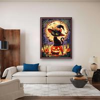 Huijie 30*40cm Peinture Acrylique Moderne Faite à la Main par Numéros Style Américain Nature Morte Kits d'Art Mural pour la Maison pour Halloween