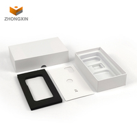 Boîte d'emballage de téléphone portable de luxe personnalisée avec couvercle et base en papier kraft blanc, fabriquée en carton kraft durable