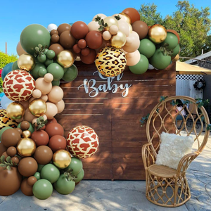 Kit de Décorations d'Anniversaire pour Garçons et Enfants : <span class=keywords><strong>Arche</strong></span> de Ballons et Guirlande Thème Forêt Tropicale Vert Sauge - Product Image 2