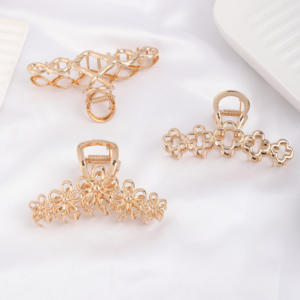 ZOYU, superventas, tréboles de flores irregulares, pinzas para el pelo de Metal ecológicas al por mayor, pinzas para el pelo grandes simples de 11cm para el día a día - Product Image 2