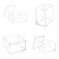 Boîte de rangement personnalisée en acrylique transparent de haute qualité boîte cadeau vitrine avec couvercle