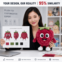 Peluche de Mascota de Frambuesa Personalizado OEM ODM, Juguete de Peluche Suave al por Mayor, Animal de Peluche Personalizado, Regalo Promocional Directo de Fábrica