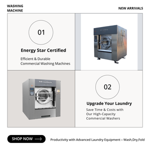 Lavadora Industrial de Gran Capacidad con Pantalla de Cristal Líquido, Equipo de Lavandería Comercial Automático, Lavadora a Vapor con Extractor - Product Image 2