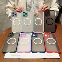 Lüks manyetik mat kablosuz şarj telefon iPhone için kılıf 17 hava 16 16e 15 14 13 12 11 Pro Max artı tampon darbeye zırh
