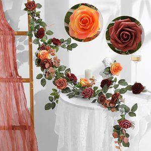 Guirlande de roses artificielles en terre cuite de 1,5 m, couleur orange brûlé, pour <span class=keywords><strong>arche</strong></span> de mariage et de fête, centres de table - Product Image 4