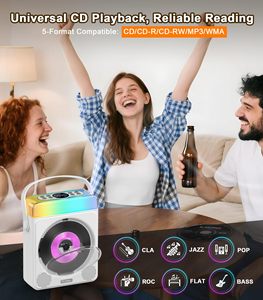 Lecteur de CD de style nostalgique avec haut-parleur intégré et télécommande - Product Image 5