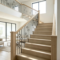 Installation facile, design moderne, vente en gros, balustrades d'escalier en fer forgé noir mat de 44 pouces pour escalier, balcon, terrasse, villa