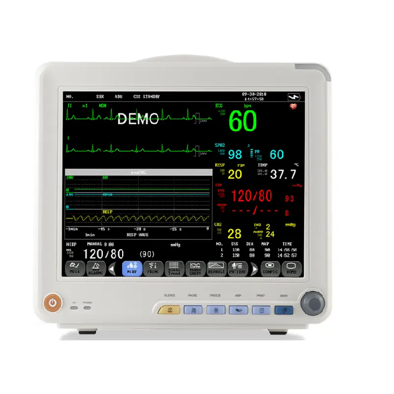 Дешевые 12,1 дюймов цветной сенсорный экран монитор пациента многопараметрический больничный монитор пациента