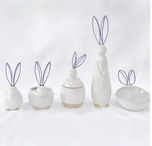 复活节兔子动物兔子篮子婴儿大兔子，复活节气球陶瓷兔子