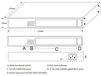 Penjualan terlaris ONV-H1024PLS 24 port PoE saklar 10/100M PoE saklar 250 meter PoE extender switch dengan 2 RJ45 gigabit uplink