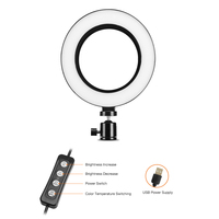 Anneau lumineux LED WF FL-6 de 6 pouces avec mini rotule pour vidéoconférence, diffusion en direct, photographie, enseignement en ligne