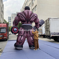 Gym en plein air personnalisé publicité fitness homme musculaire gonflable avec des haltères