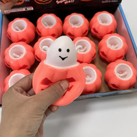 Jouet anti-stress en plastique à presser en forme de citrouille fantôme amusante pour Halloween