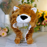 Gorro de Invierno Cálido para Niños y Adultos con Orejeras de Animales de Peluche: Panda, Mono, Tigre, Leopardo, Rana, Lobo, León, Vaca, Conejo, Bufanda para Fiestas