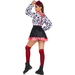 Neues Gruseliges Horrorclown-Kostüm für Damen S-XL und Kinder mit Polyester-Punkt- und Streifen-Druck für Halloween-Partys & Karnevalsauftritte - Product Image 4