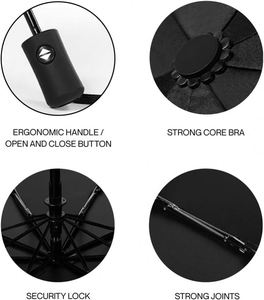 Paraguas Promocional Plegable de 3 Pliegues con Protección UV, 8 Varillas, Apertura/Cierre Automático, Color Personalizado, Nailon 190T, Venta al Por Mayor - Product Image 2