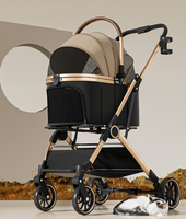 Poussette pour animaux de compagnie en alliage d'aluminium, légère, lavable, pliable et détachable, vente en gros directe usine SY, prête à être expédiée