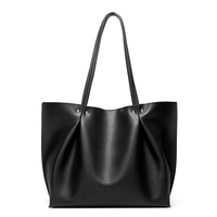 Nouvelle mode Sacs à main fourre-tout à bandoulière en cuir PU de couleur unie pour femmes