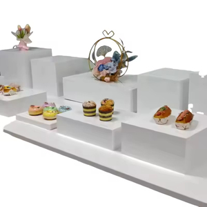 Exhibidores de Alimentos Verticales de Acrílico Blanco, en Forma de Tubo/Cubo/Redondo, para Hoteles y Restaurantes - Product Image 4