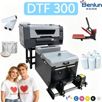 Impresora de inyección de tinta DTF XP600 de doble cabezal con circulación de tinta blanca, horno I1600 de 40 cm para prensa de calor, impresora DTF de 30 cm