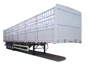 Semi-remorque de transport de bétail (bovins, ovins, volailles) à 3 essieux, 30-60 tonnes, avec ridelles latérales, prix de vente - Product Image 1