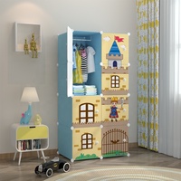 Armoire de Rangement en Plastique Moderne à Vendre, Multiusage pour Chambre d'Enfant, Bricolage, avec Penderie