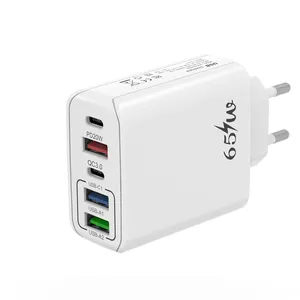 Custom 65W 38W 3.1A Fast Charger Adapter USB C 5 Port Phone 3 USB 2 Type C multifunction Charging
