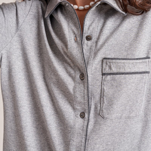 Conjunto de Pijama de Algodón Transpirable para Mujer, Novedad de Primavera, Manga Larga, Color Gris, Ropa de Dormir Suave y a la Moda para el Hogar - Product Image 2