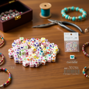 Abalorios de Corazón Multicolor de 6x6mm, Diseño de Corazón, para la Creación de Joyería - Product Image 2