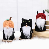 Décorations en peluche mignonnes de gnomes sans visage pour Halloween, ensemble de gnomes chat noir, citrouille et démon pour la décoration de fête, de maison et de table