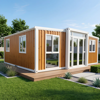 Maison conteneur extensible de luxe, maison modulaire préfabriquée pour habitation et bureau, cabane en bois