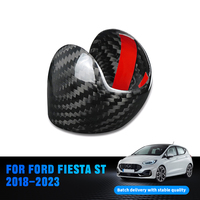 Accessoires intérieurs en fibre de carbone véritable Shasha, couvre-poignée de levier de vitesses pour Ford Fiesta MK8 MK8.5 2018-2023