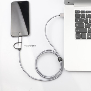 2 trong 1 tốc độ cao truyền dữ liệu cáp 8Pin USB để USB2.0 Type-C Đa-Chức năng cho điện thoại di động máy tính - Product Image 2