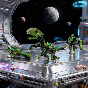 Set de 103 Piezas de Bloques de Construcción de Dinosaurio Velociraptor, Juguete Educativo STEAM, Habilidades Motoras Finas, Regalo para Padres e Hijos - Product Image 2