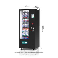 Distributeur Automatique À Écran Tactile Mince Réfrigérant 24 Heures pour Boissons Gazeuses et Snacks, avec Paiement par Carte de Crédit/Pièce/Espèces/QR