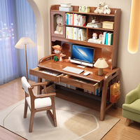 Bureau d'étude ergonomique en bois réglable en hauteur avec étagère intégrée pour chambre à coucher, bureau à domicile, étudiants