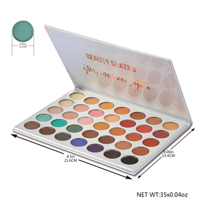 Palette de fards à paupières BEAUTY GLAZED 35 couleurs Luxe Votre logo Palette de fards à paupières scintillants Ensemble de maquillage Palette de fards à paupières à marque privée 2021 - Product Image 3