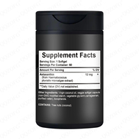 Complément Alimentaire Végétal à Base d'Astaxanthine 60 Gélules Végétales Sans Sucre Certifié GMP 60 Capsules Végétariennes Marque Blanche