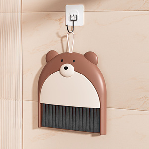 Cartoon Bear Dustpan With Nylon Bristles For Home Floor Cleaning Plastic Material - Product Image 1