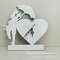 Jam dinding MDF Transfer termal Digital, jam dinding dengan desain abstrak dioperasikan baterai ramah lingkungan