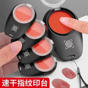 Mini Portable Fingerprint Inkpad Quick Drying Flip Top <b>Stamp</b> Office Use Round Shape Photosensitive Ink - Product Image 3