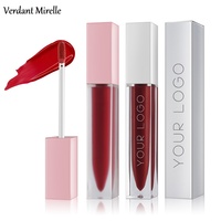 Rouge à lèvres mat en tube carré givré transparent et brillant hydratant, gloss neutre pour les lèvres, collection Verdant Mirelle, petite série personnalisée