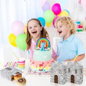 12 boîtes à cadeaux en forme de château, décorations de fête médiévale, boîtes à cadeaux en <span class=keywords><strong>carton</strong></span>, château de chevalier, <span class=keywords><strong>princesse</strong></span>, boîte à bonbons pour la décoration de fête - Product Image 6